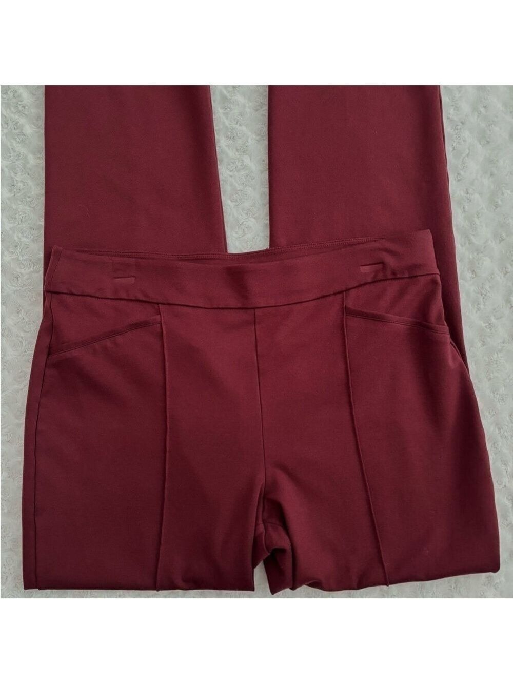 Est 1946 Burgundy Ponte Pants Large Straight Leg Pull On - Picture 4 of 8